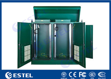 Stainless Steel IP65 Outdoor Rack Cabinet Dual Bay Terintegrasi Dengan Manajemen Termal Cerdas