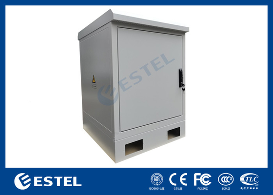 17U Outdoor Server Cabinet Dengan Rack 19 inci Dan DC48V Fan Untuk Pendingin