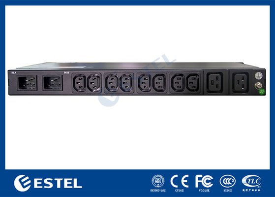 200-240VAC 2x16A Dual-Input Switched Rack PDU dengan Pemantauan Perlindungan KN-1