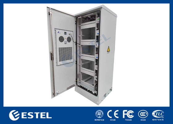Kabinet Telekomunikasi Luar dengan PDU dan Side Box 40U IP55 Tingkat Perlindungan 2000W Kapasitas Pendingin 220VAC/48VDC Tegangan Masuk