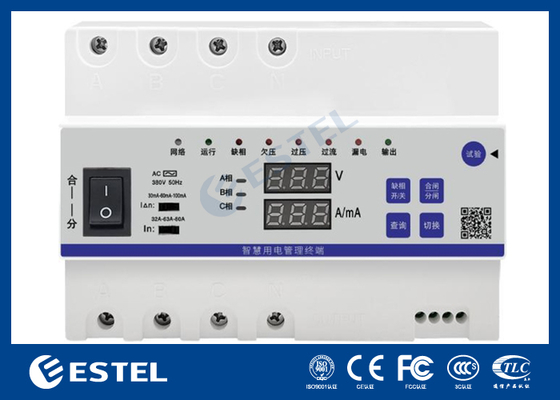 Sistem Tenaga Telekomunikasi Terminal Manajemen Listrik Cerdas Tiga Fase 80A dengan Kontrol Awan