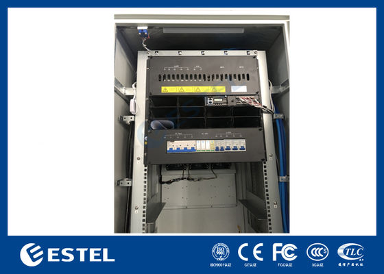 Kabinet Daya Telekomunikasi dan Kabinet Baterai Luar 32U dengan Panel Distribusi Daya dan Perlindungan Anti Pencurian Baterai