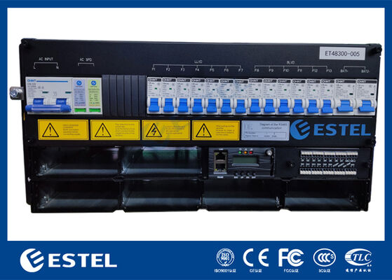 Sistem Tenaga Telekomunikasi Dua Kabin IP55 dengan Dua Kompartemen Dua Baris untuk Daya dan Baterai