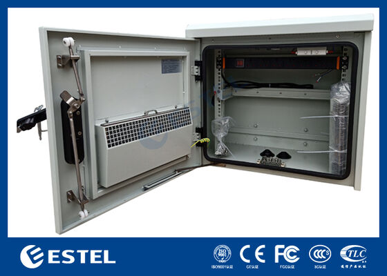 8U IP55 RAL7035 Outdoor Pole Mount Telecom Cabinet with Temperature Thermal Control