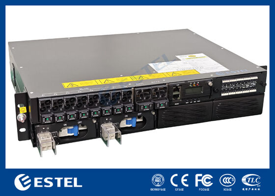 ET48100P5E22 Sistem Distribusi Daya DC Terpasang di Rak untuk Jaringan Telekomunikasi dengan 8 Output Pengumpan 2 Input Baterai dan Pemantauan Terintegrasi