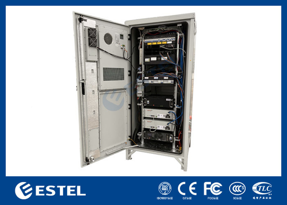 Galvanized Steel Hybrid Telecom Power System 48VDC 300A 40U Outdoor Telecom Cabinet Dengan AC