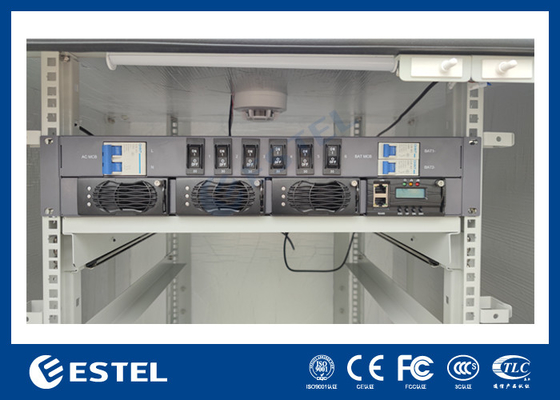 19U Outdoor Cabinet Dengan Rak Baterai Dan Laci Untuk 90A Sistem Rektifier