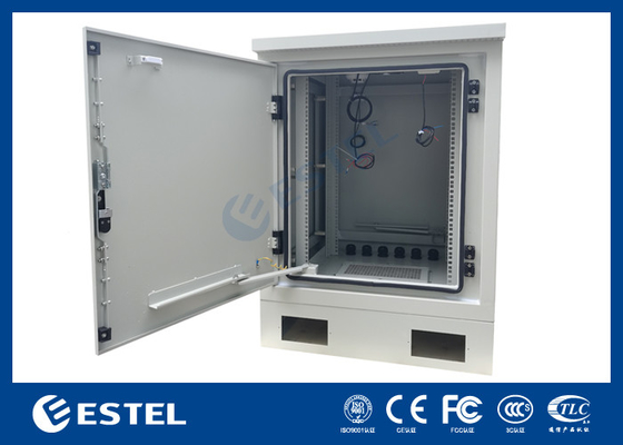 17U Outdoor Server Cabinet Dengan Rack 19 inci Dan DC48V Fan Untuk Pendingin