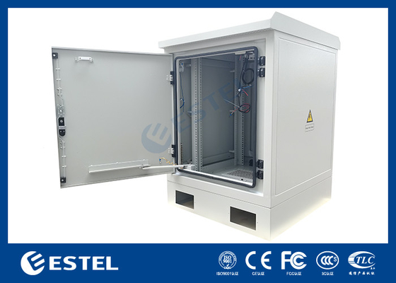 17U Outdoor Server Cabinet Dengan Rack 19 inci Dan DC48V Fan Untuk Pendingin