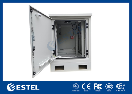 17U Outdoor Server Cabinet Dengan Rack 19 inci Dan DC48V Fan Untuk Pendingin