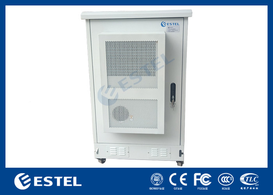 ET8080130A-22U Kabinet Telekomunikasi Luar Ruang Dengan Pendingin AC dan Empat Roda