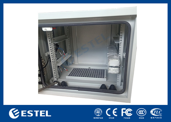 19 Inch 9U Internal Dimension Outdoor Telecom Cabinet Dengan Dua AC220V 50Hz Fans ET6060500A-9U