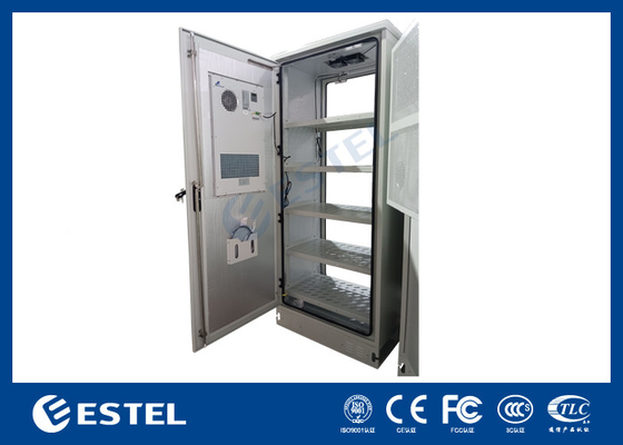 ET9070220-42U Telekom Kabinet Baterai Luar Dengan AC AC Dan Rak Penyimpanan Baterai