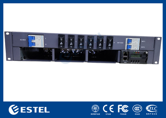 19 Inch 2U Standar Rektifier Power System AC Input DC Output Untuk Kabinet Telekomunikasi