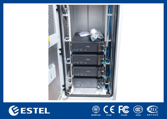 Kabinet Telekomunikasi Luar dengan 18kW 300A Sistem Daya Telekomunikasi, DC Power Supply Rectifiers Kabinet Peralatan Telekomunikasi