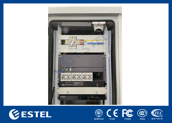 IP55 22U Outdoor Battery Cabinet dengan Embedded 9KW 48VDC Rectifier Power System untuk Aplikasi Telekom