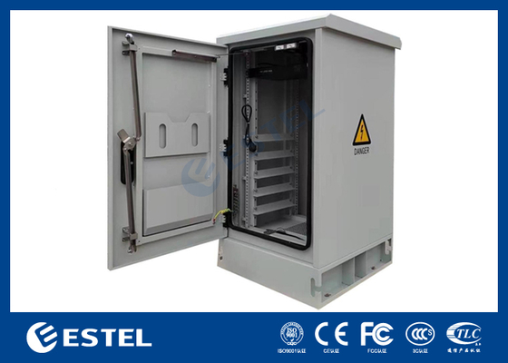 IP55 22U Outdoor Battery Cabinet dengan Embedded 9KW 48VDC Rectifier Power System untuk Aplikasi Telekom