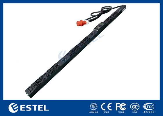 19 outlet, Intelligent Protocols PDU, Surge Protection, Kapasitas 16A/250V, dan Desain Plug Flat untuk Distribusi Daya Rack Server yang andal dan Keamanan Peralatan.