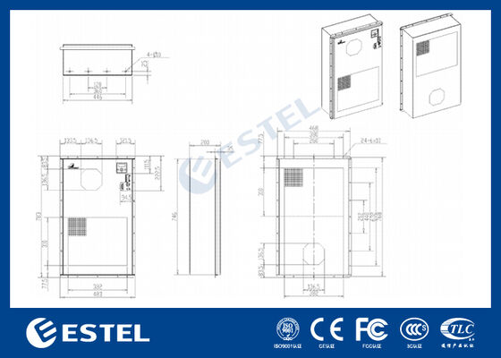 AC Unit Pendingin Udara Kabinet AC110V 60Hz 600W Kapasitas Pendinginan Ideal untuk Lingkungan Sulit dengan Pemantauan Jarak Jauh