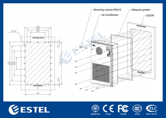AC Unit Pendingin Udara Kabinet AC110V 60Hz 600W Kapasitas Pendinginan Ideal untuk Lingkungan Sulit dengan Pemantauan Jarak Jauh