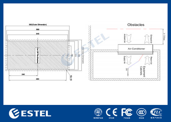 Penukar Panas DC Efisiensi Tinggi untuk Kabinet Telekomunikasi Luar Ruangan Kapasitas Panas 120W/K