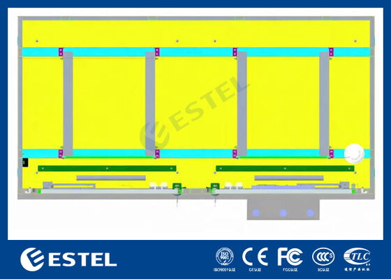 IP65 42U Kabinet Listrik Luar Ruang Dual-Compartment RAL7035, 1.5mm Baja Galvanis & SUS316 Konstruksi Baja Rostless untuk Ketahanan dan Perlindungan yang Ditingkatkan