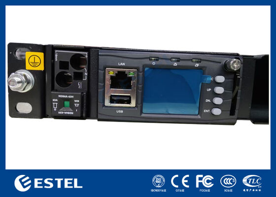 Sistem Tenaga DC Telekomunikasi Rack Mount 1U dengan Distribusi Terintegrasi dan Pengontrol Cerdas