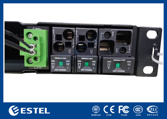 Sistem Tenaga DC Telekomunikasi Rack Mount 1U dengan Distribusi Terintegrasi dan Pengontrol Cerdas