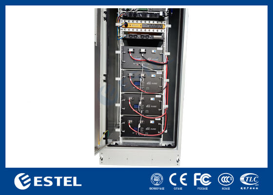 Outdoor Telecom Power Cabinet dengan Cooling Terintegrasi 4pcs 48V 200Ah Lithium Battery Modules and Power System