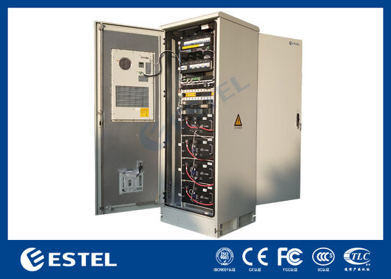 Outdoor Telecom Power Cabinet dengan Cooling Terintegrasi 4pcs 48V 200Ah Lithium Battery Modules and Power System