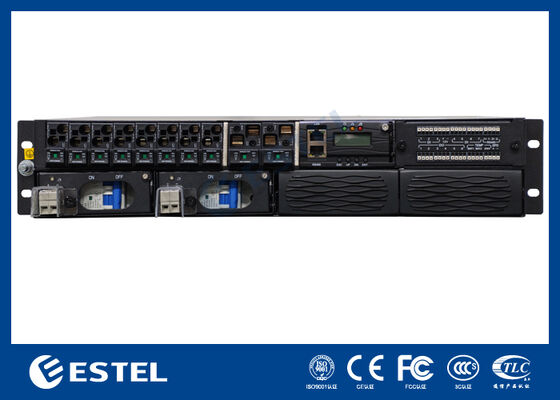 ET48100P5E22 Sistem Distribusi Daya DC Terpasang di Rak untuk Jaringan Telekomunikasi dengan 8 Output Pengumpan 2 Input Baterai dan Pemantauan Terintegrasi
