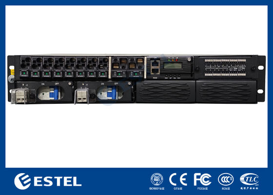 ET48100P5E22 Sistem Distribusi Daya DC Terpasang di Rak untuk Jaringan Telekomunikasi dengan 8 Output Pengumpan 2 Input Baterai dan Pemantauan Terintegrasi
