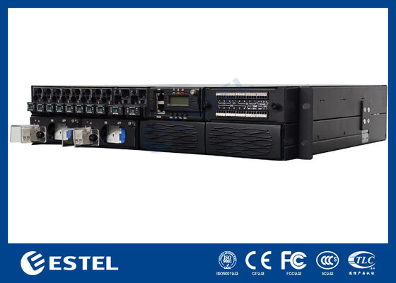 ET48100P5E22 Sistem Distribusi Daya DC Terpasang di Rak untuk Jaringan Telekomunikasi dengan 8 Output Pengumpan 2 Input Baterai dan Pemantauan Terintegrasi
