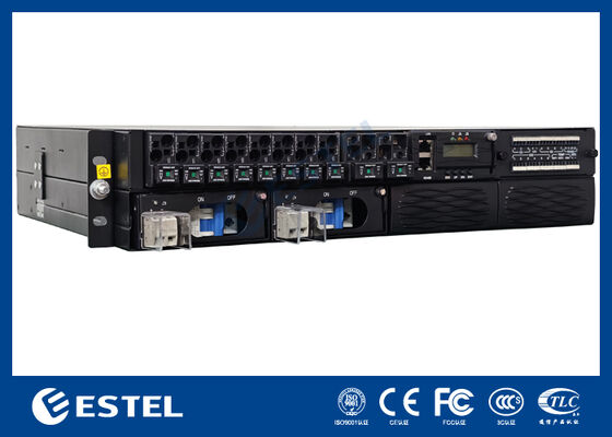 Slim Rack Mount DC Power Unit for Telecom Cabinets and Network Equipment Rooms with Enclosed Metal Housing