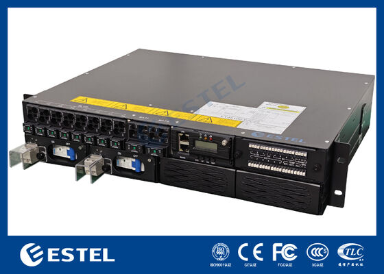 Slim Rack Mount DC Power Unit for Telecom Cabinets and Network Equipment Rooms with Enclosed Metal Housing